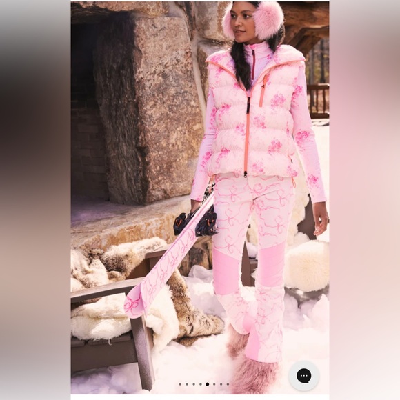 LoveShackFancy x Bogner Pink Bows Boot Cut Ski Pants size 8, Medium - Picture 5 of 9